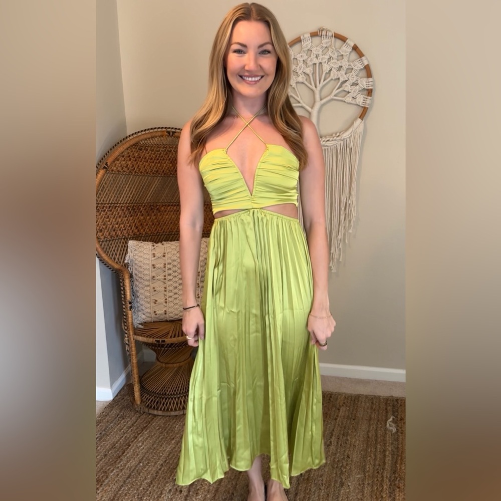 Lime Green Halter Maxi Dress